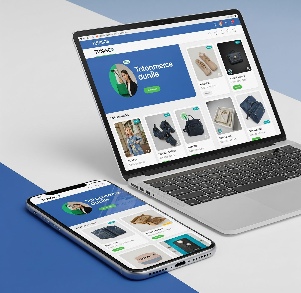 Interface e-commerce moderne en Tunisie utilisant les dernières technologies dans le développement de sites internet