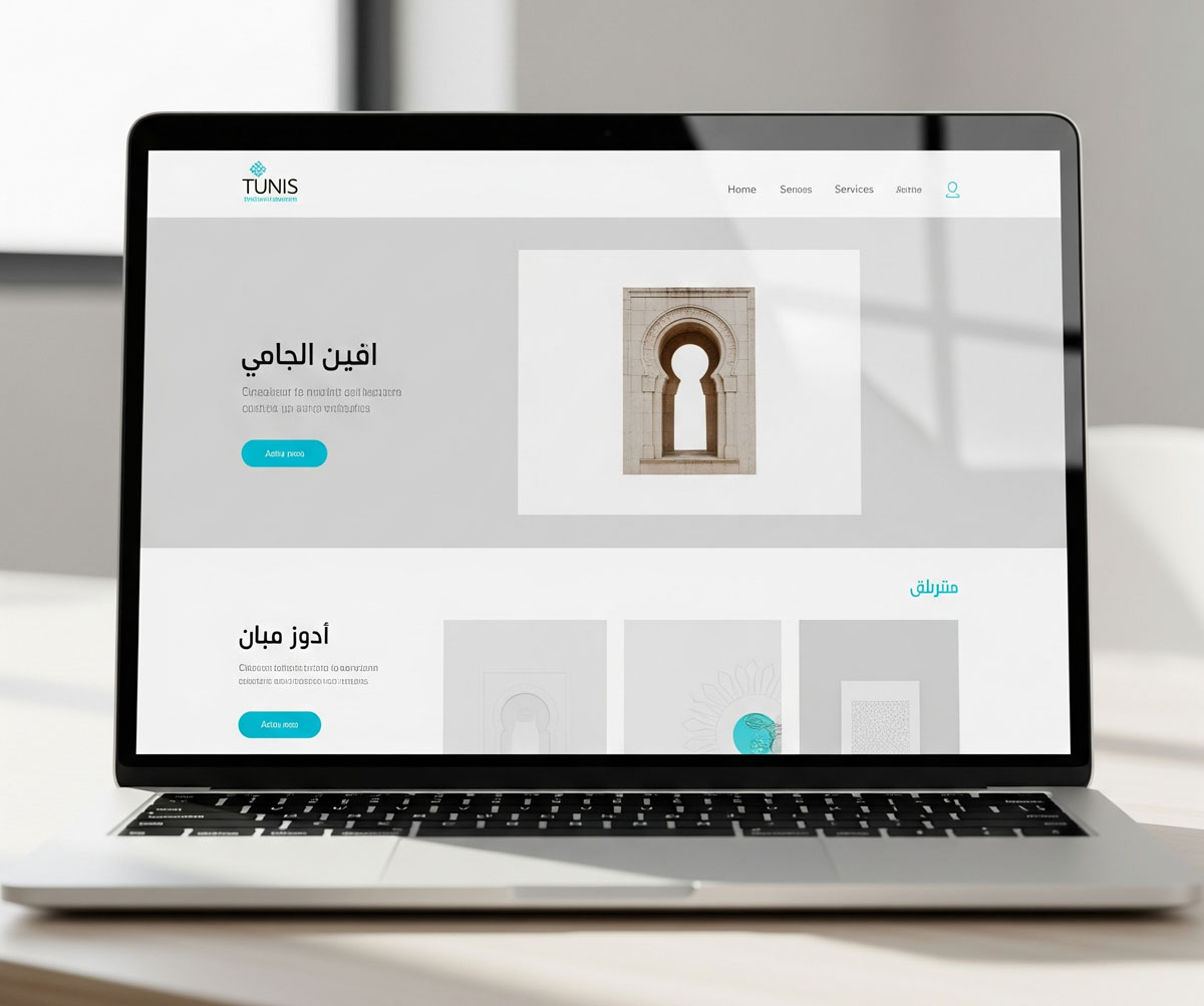 Featured image représentant les tendances du design web minimaliste en 2025 en Tunisie
