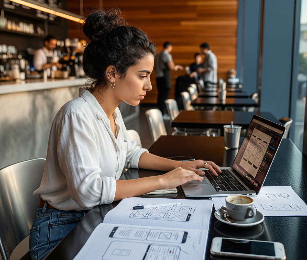 outils essentiels pour les débutants en création de site internet dans un café en Tunisie