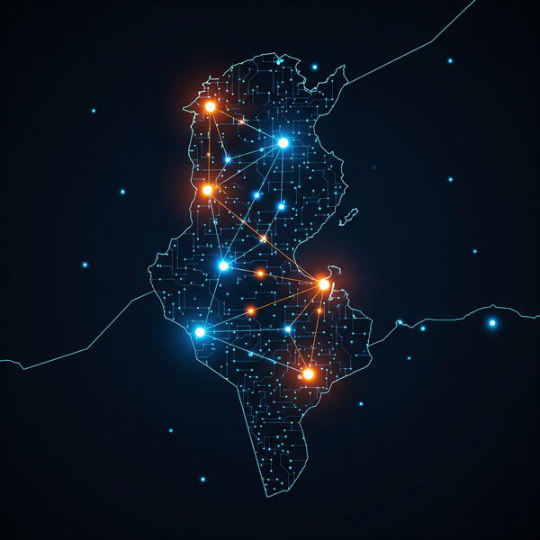 Carte de la Tunisie illustrant le référencement local pour un site internet tunisien